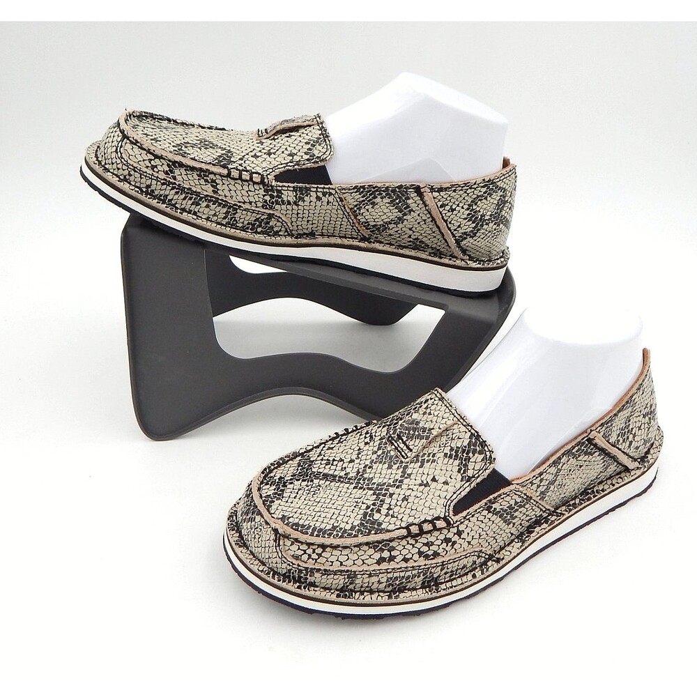 Women's Slip-On Loafers in Snake Print - Neutral